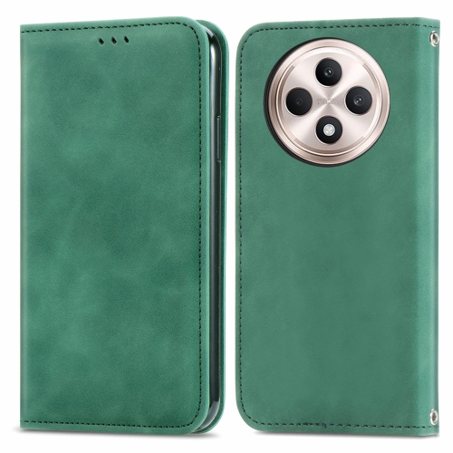 

For OPPO F27 Retro Skin Feel Magnetic Flip Leather Phone Case(Green)