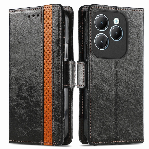 

For Infinix Hot 40 Pro CaseNeo Splicing Dual Magnetic Buckle Leather Phone Case(Black)