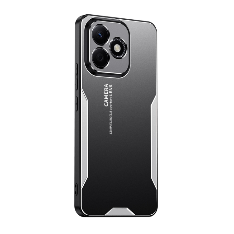 

For Honor X60i Blade Series TPU Hybrid Metal Phone Case(Silve)