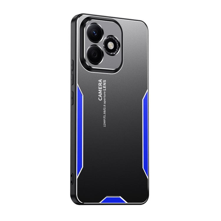 

For Honor X60i Blade Series TPU Hybrid Metal Phone Case(Blue)