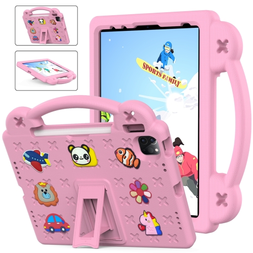 

For iPad Air 11 2024 Handle Kickstand Children EVA Shockproof Tablet Case(Pink)