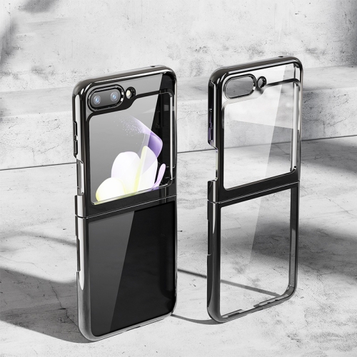 

For Samsung Galaxy Z Flip6 5G Electroplating Transparent Shockproof Phone Case(Black)