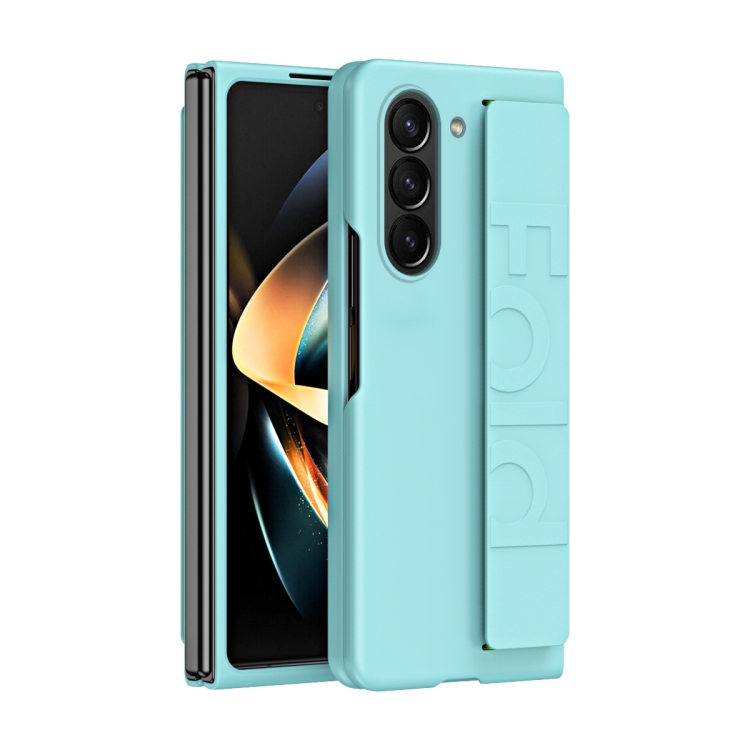 

For Galaxy Z Fold6 5G Skin Elastic Wrist Grip Back Cover Phone Case(Green)