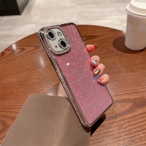 

For iPhone 15 Diamond Glitter TPU Phone Case(Pink)