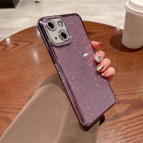 

For iPhone 14 Plus Diamond Glitter TPU Phone Case(Purple)