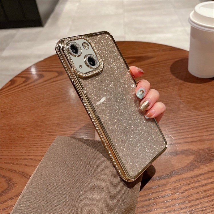 

For iPhone 13 Diamond Glitter TPU Phone Case(Gold)