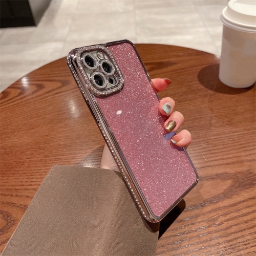 

For iPhone 12 Pro Max Diamond Glitter TPU Phone Case(Pink)