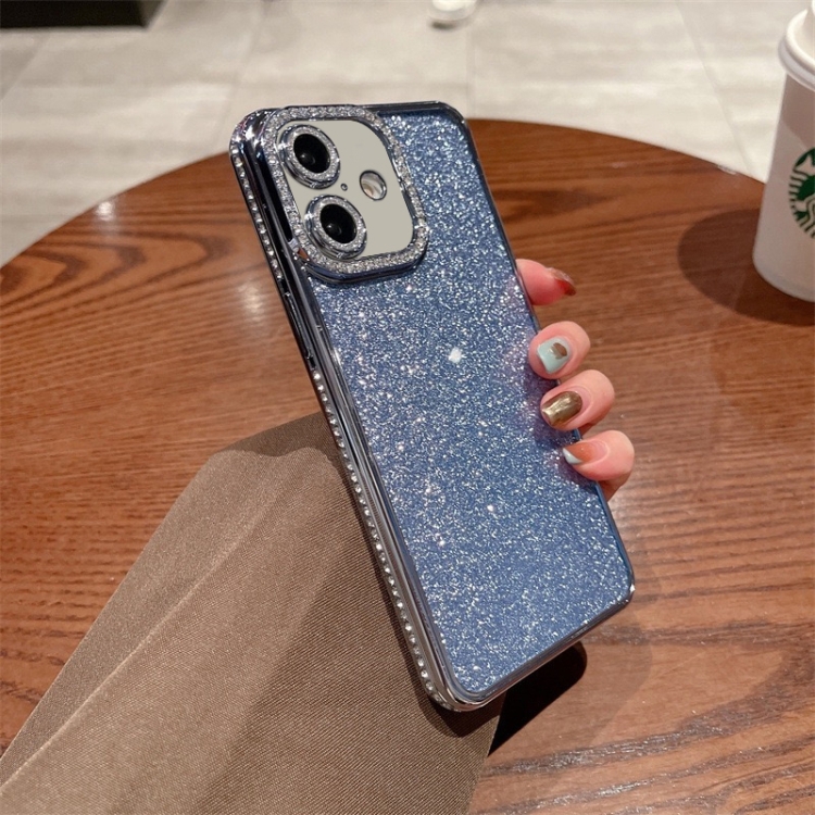 

For iPhone 16 Plus Diamond Glitter TPU Phone Case(Blue)