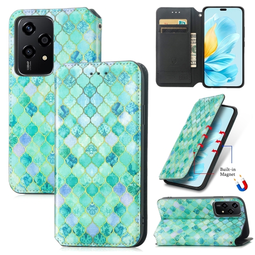 

For Honor 200 Lite CaseNeo Colorful Magnetic Leather Phone Case(Emerald)