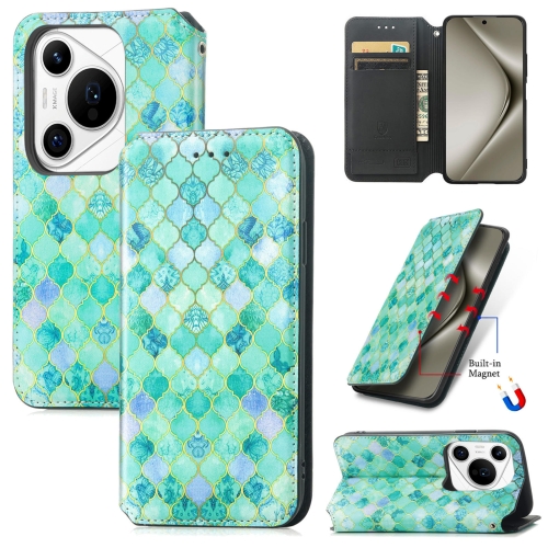 

For Huawei Pura 70 Pro+ CaseNeo Colorful Magnetic Leather Phone Case(Emerald)