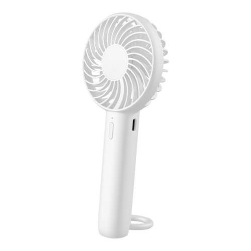 

S3 3 Speed Low Noise Hanging Hole Desk Fan Portable Rechargeable Handheld Cooling Fan(White)