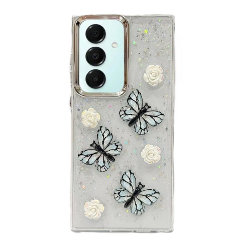 

For Samsung Galaxy A16 5G Three-dimensional Butterfly Glitter TPU Phone Case(Blue)