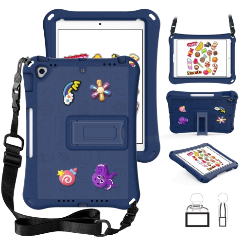 

For iPad Pro 10.5 / Air 10.5 2019 Hi Baby EVA Full Body Tablet Case with Strap(Navy Blue)