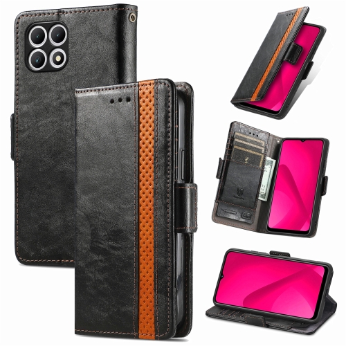 

For T-Mobile T Phone 2 5G CaseNeo Splicing Dual Magnetic Buckle Leather Phone Case(Black)