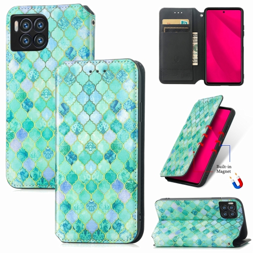 

For T-Mobile REVVL 7 Pro 5G CaseNeo Colorful Magnetic Leather Phone Case(Emerald)