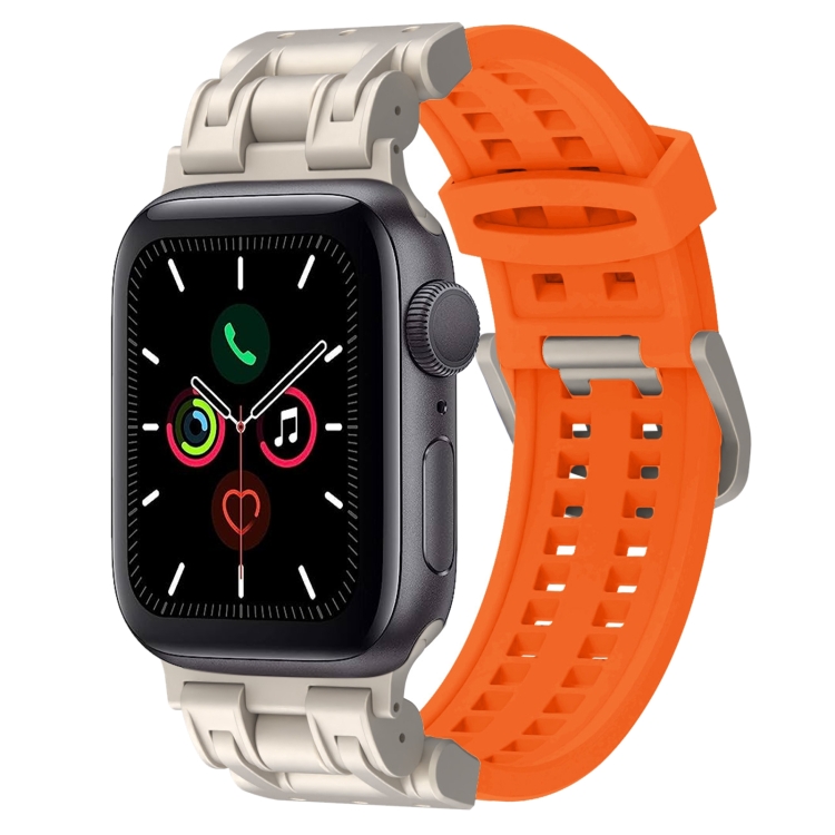 For Apple Watch Series 44mm Mecha Two Claw Silicone Watch