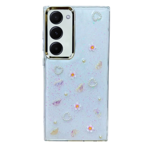 

For Samsung Galaxy S23+ 5G Three-dimensional Bow Pearl Love Flower TPU Phone Case(Butterfly Love Flowers)