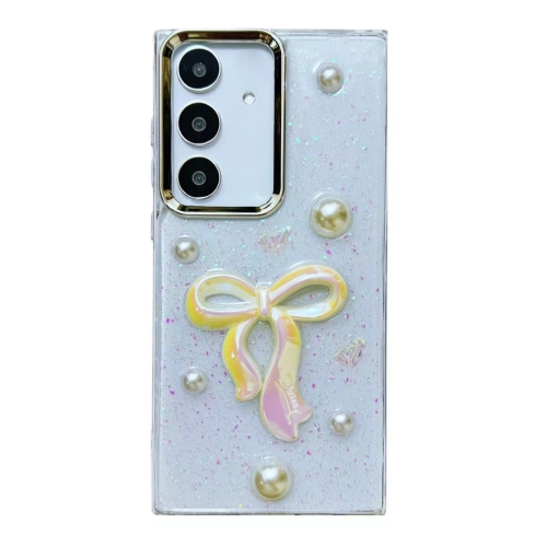 

For Samsung Galaxy A16 5G Three-dimensional Bow Pearl Love Flower TPU Phone Case(Pearl Bow)
