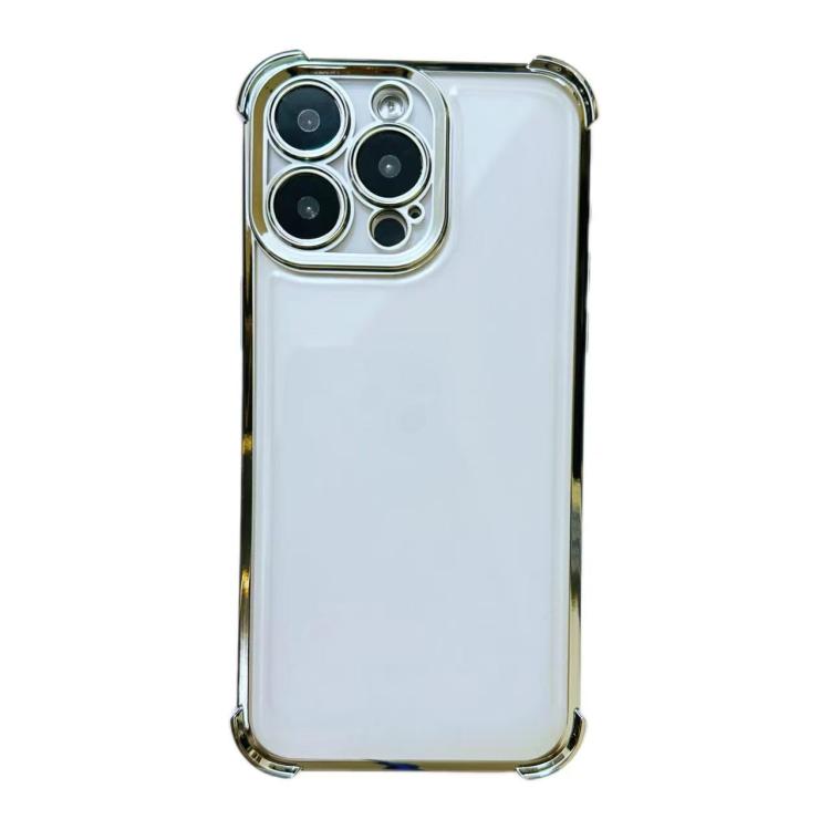 

For iPhone 15 Pro Max Electrpolated Space Four-corner Shockproof TPU Phone Case(Silver)