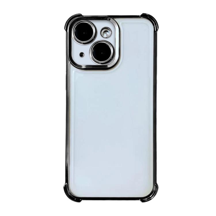 For iPhone 15 Plus Electrpolated Space Four-corner Shockproof TPU Phone Case(Black)