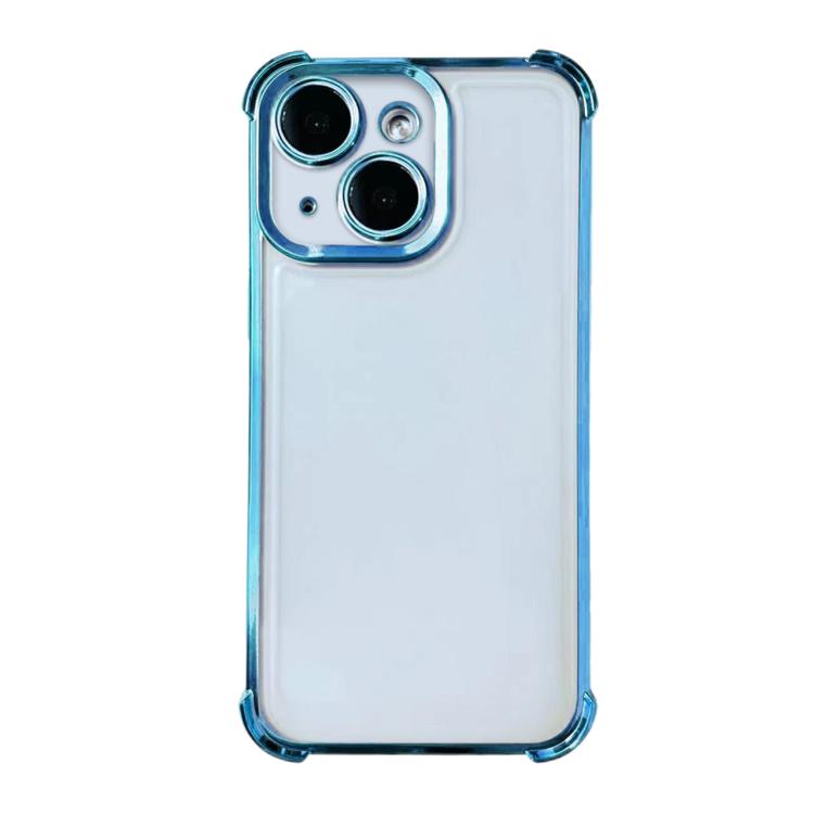 

For iPhone 14 Plus Electrpolated Space Four-corner Shockproof TPU Phone Case(Blue)