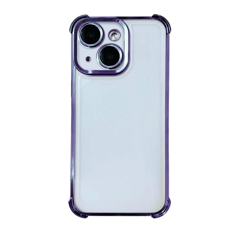 For iPhone 14 Plus Electrpolated Space Four-corner Shockproof TPU Phone Case(Purple)