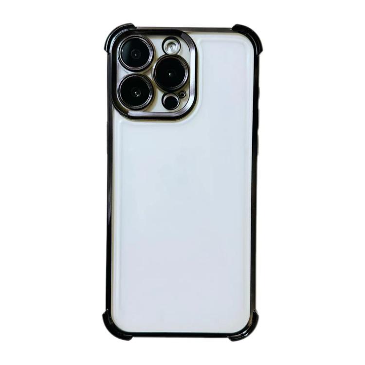 For iPhone 12 Pro Max Electrpolated Space Four-corner Shockproof TPU Phone Case(Black)