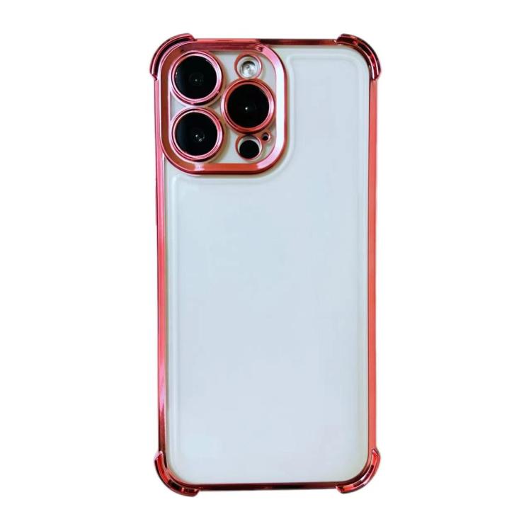 

For iPhone 16 Pro Max Electrpolated Space Four-corner Shockproof TPU Phone Case(Pink)