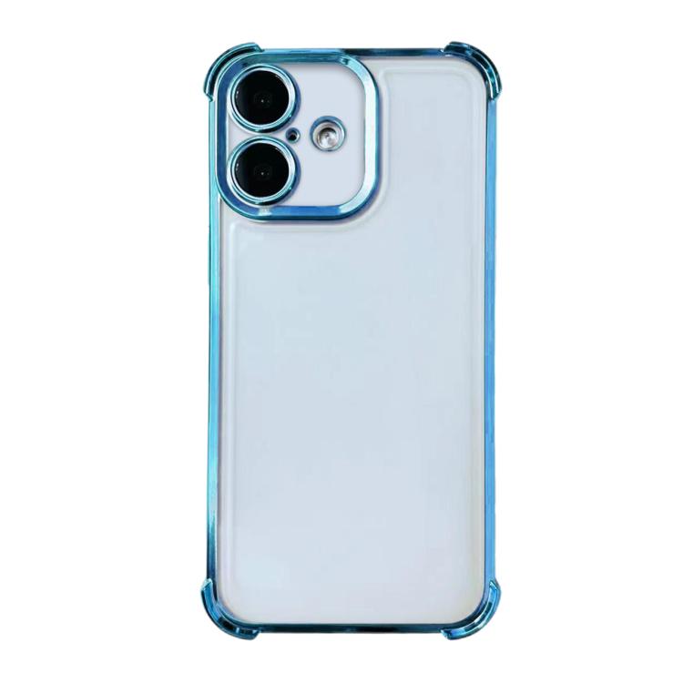 For  iPhone 16 Plus Electrpolated Space Four-corner Shockproof TPU Phone Case(Blue)