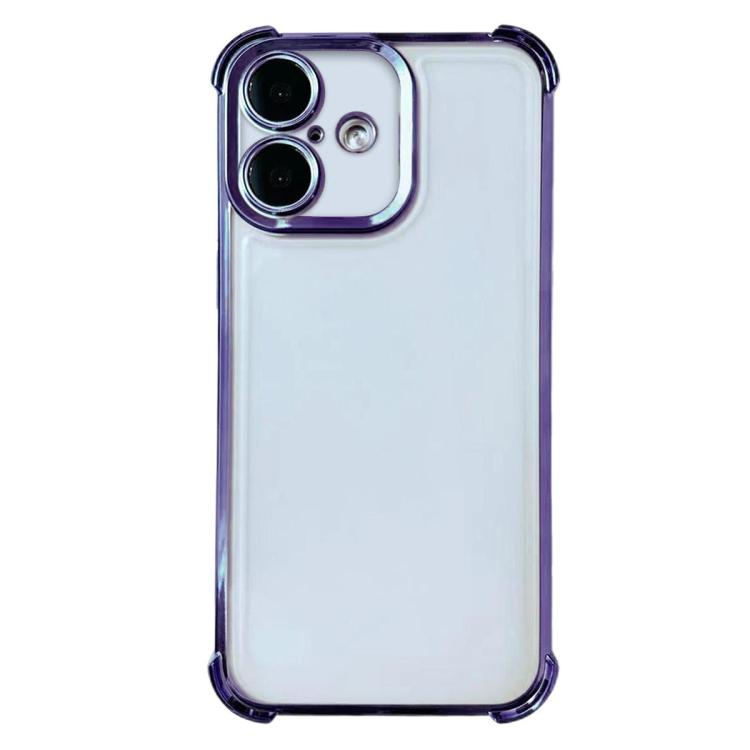 For iPhone 17 Electrpolated Space Four-corner Shockproof TPU Phone Case(Purple)