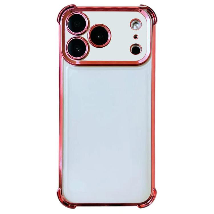

For iPhone 17 Pro Max Electrpolated Space Four-corner Shockproof TPU Phone Case(Pink)