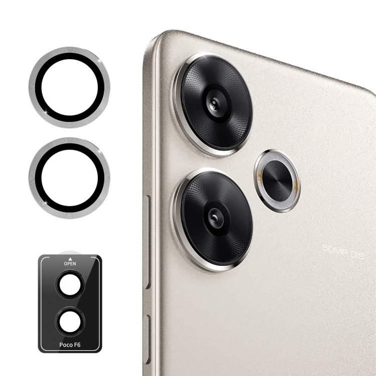 

For Xiaomi Poco F6 ENKAY 9H Rear Lens Aluminium Alloy Tempered Glass Film(Silver)