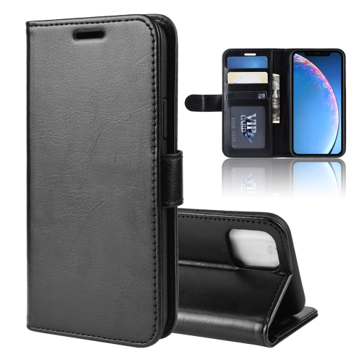 

For iPhone 11 R64 Texture Single Fold Horizontal Flip Leather Case, with Holder & Card Slots & Wallet(black)
