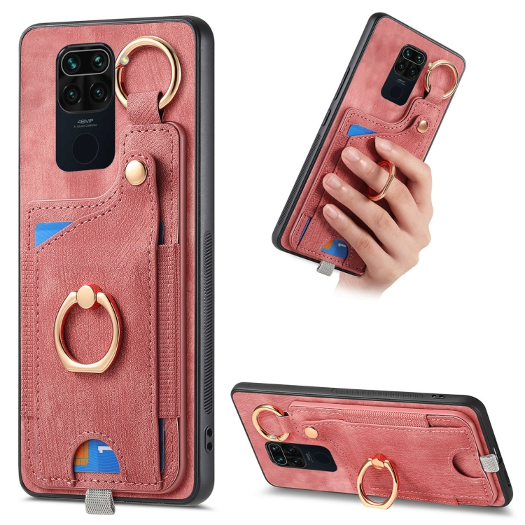 For Redmi Note 4G Retro Skin-feel Ring Card Bag Phone Case with