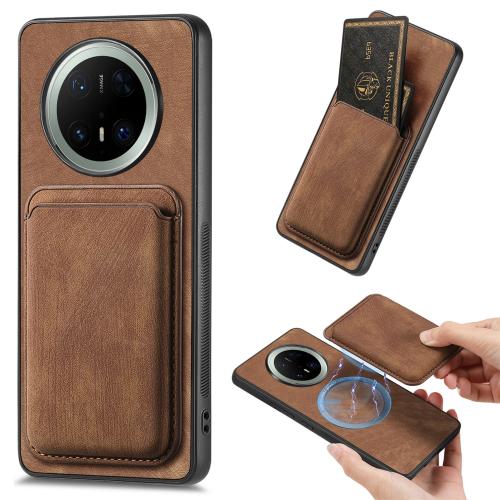

For Huawei Mate 70 Pro+ Retro Leather Card Bag Magnetic Phone Case(Brown)