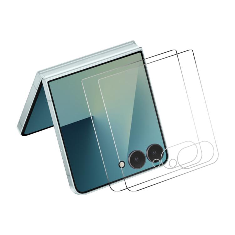 For Galaxy Z Flip8 5G Outer Screen 2pcs ENKAY 9H Big Arc Edge High Aluminum-silicon Tempered Glass Film