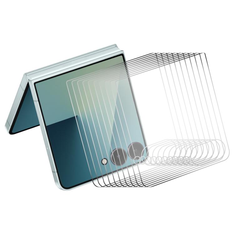 For Galaxy Z Flip8 5G Outer Screen 10pcs ENKAY 9H Big Arc Edge High Aluminum-silicon Tempered Glass Film