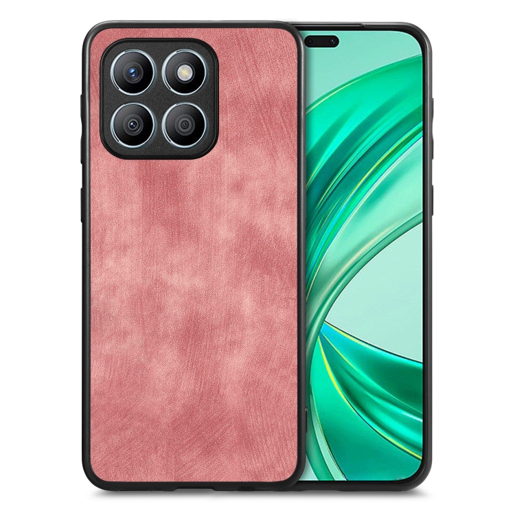 

For Honor X8b Vintage Leather PC Back Cover Phone Case(Pink)