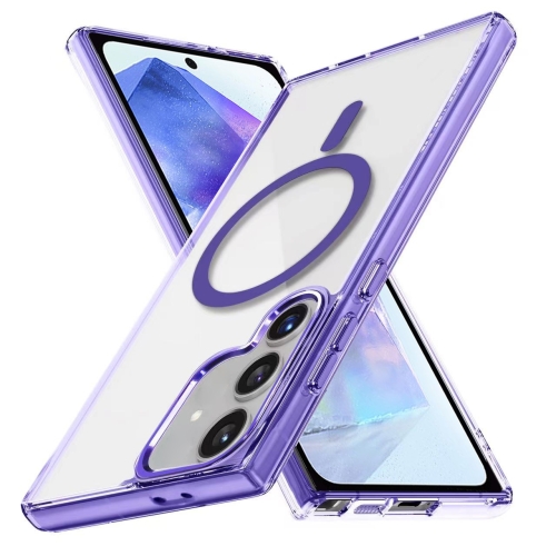 

For Samsung Galaxy A55 5G Ice Color Magnetic Series TPU Hybrid Acrylic Magsafe Phone Case(Purple)