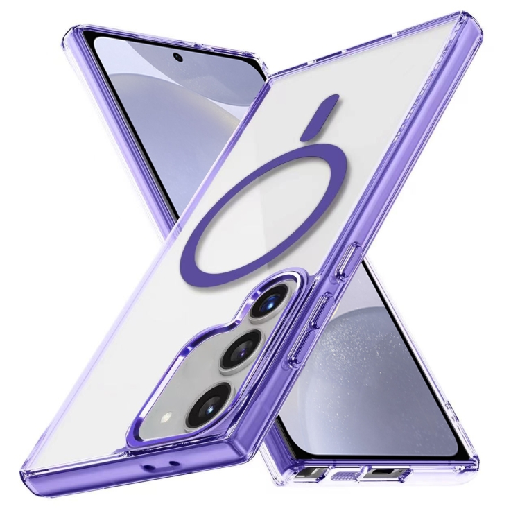 

For Samsung Galaxy S24+ 5G Ice Color Magnetic Series TPU Hybrid Acrylic Magsafe Phone Case(Purple)
