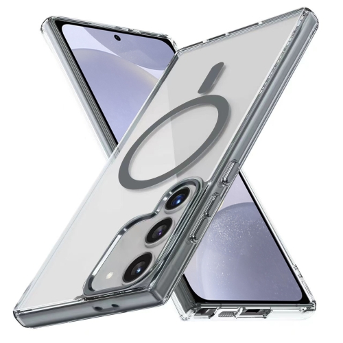 

For Samsung Galaxy S24+ 5G Ice Color Magnetic Series TPU Hybrid Acrylic Magsafe Phone Case(Gray)