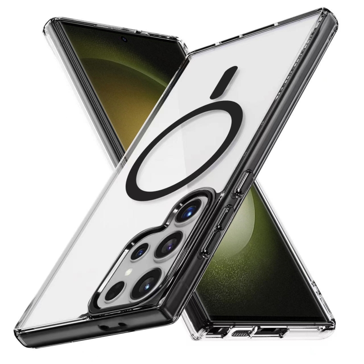 

For Samsung Galaxy S23 Ultra 5G Ice Color Magnetic Series TPU Hybrid Acrylic Magsafe Phone Case(Black)