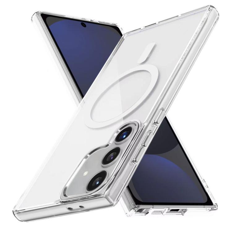 

For Samsung Galaxy S24 FE 5G Ice Color Magnetic Series TPU Hybrid Acrylic Magsafe Phone Case(Transparent)