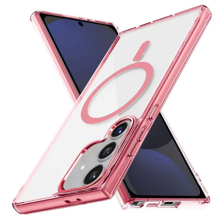 

For Samsung Galaxy S24 FE 5G Ice Color Magnetic Series TPU Hybrid Acrylic Magsafe Phone Case(Pink)