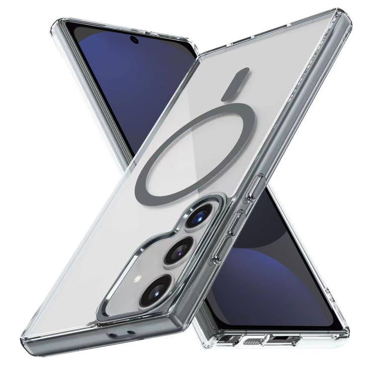 

For Samsung Galaxy S24 FE 5G Ice Color Magnetic Series TPU Hybrid Acrylic Magsafe Phone Case(Gray)