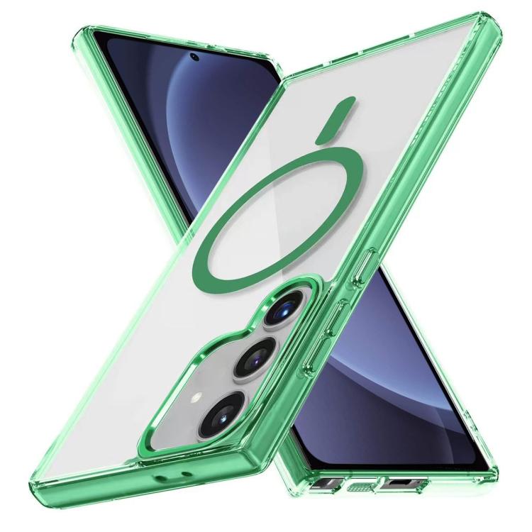 

For Samsung Galaxy S25 5G Ice Color Magnetic Series TPU Hybrid Acrylic Magsafe Phone Case(Green)