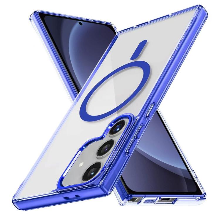 

For Samsung Galaxy S25 5G Ice Color Magnetic Series TPU Hybrid Acrylic Magsafe Phone Case(Gemstone Blue)