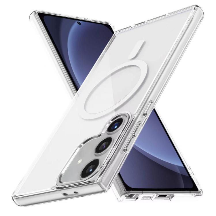

For Samsung Galaxy S25+ 5G Ice Color Magnetic Series TPU Hybrid Acrylic Magsafe Phone Case(Transparent)