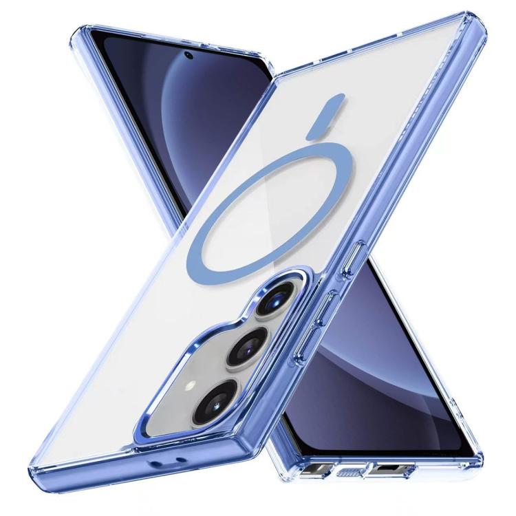 

For Samsung Galaxy S25+ 5G Ice Color Magnetic Series TPU Hybrid Acrylic Magsafe Phone Case(Yuanfeng Blue)