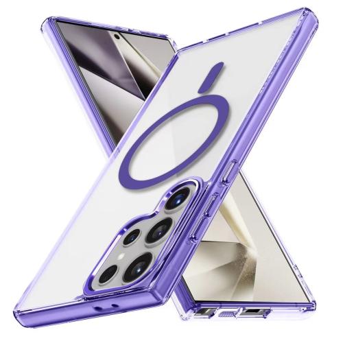 

For Samsung Galaxy S25 Ultra 5G Ice Color Magnetic Series TPU Hybrid Acrylic Magsafe Phone Case(Purple)